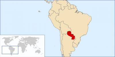 Paraguay placering på verdenskortet